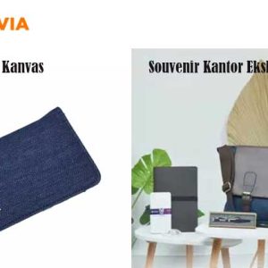 card holder kanvas souvenir kantor eksklusif