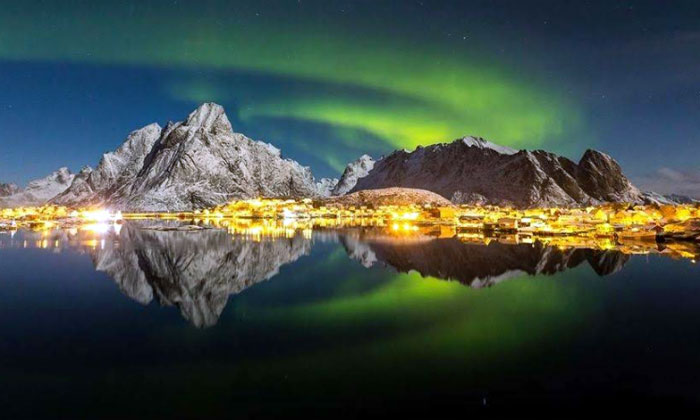 aurora borealis norwegia fenomena cahaya langit