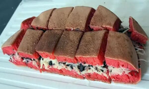 street food martabak red velvet